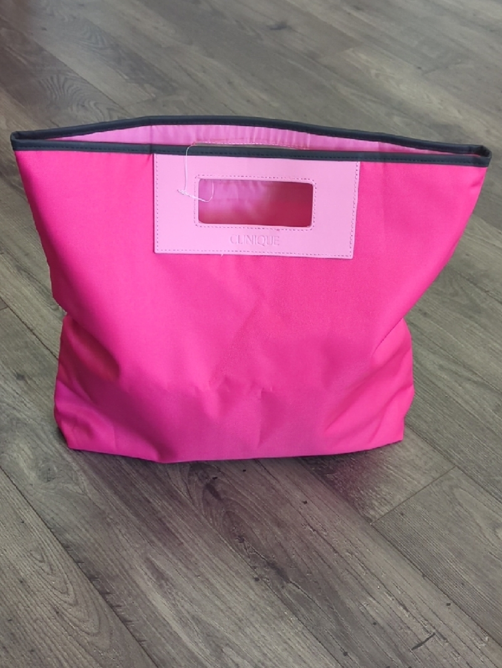 Clinique Hot Pink Tote with Cutout Handle NWOT